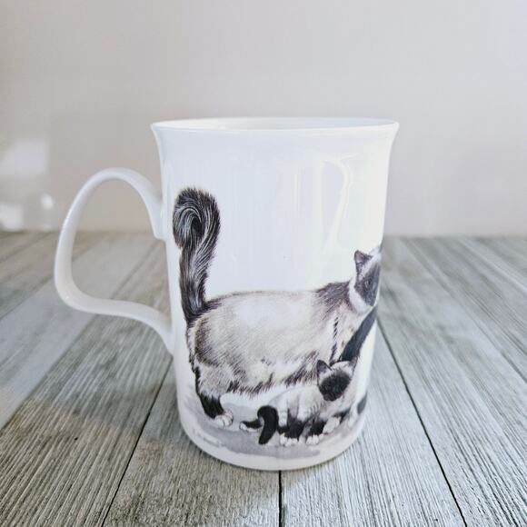 4" Lascelles Fine Bone China White Porcelain Tea Cup with Siamese Kitty - Picture 4 of 16